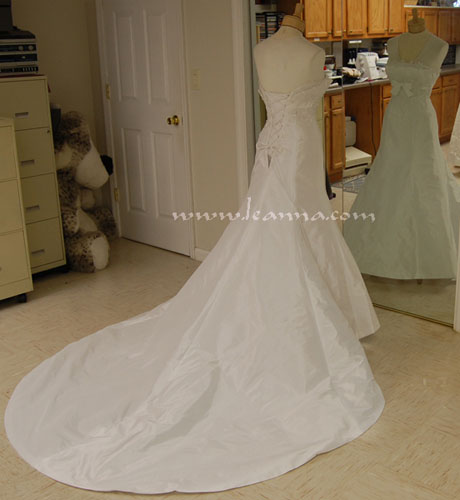 French Bustle Wedding Dress Chapel Train