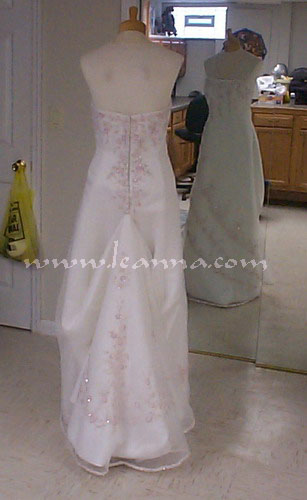 French Bustle Wedding Dress Chapel Train